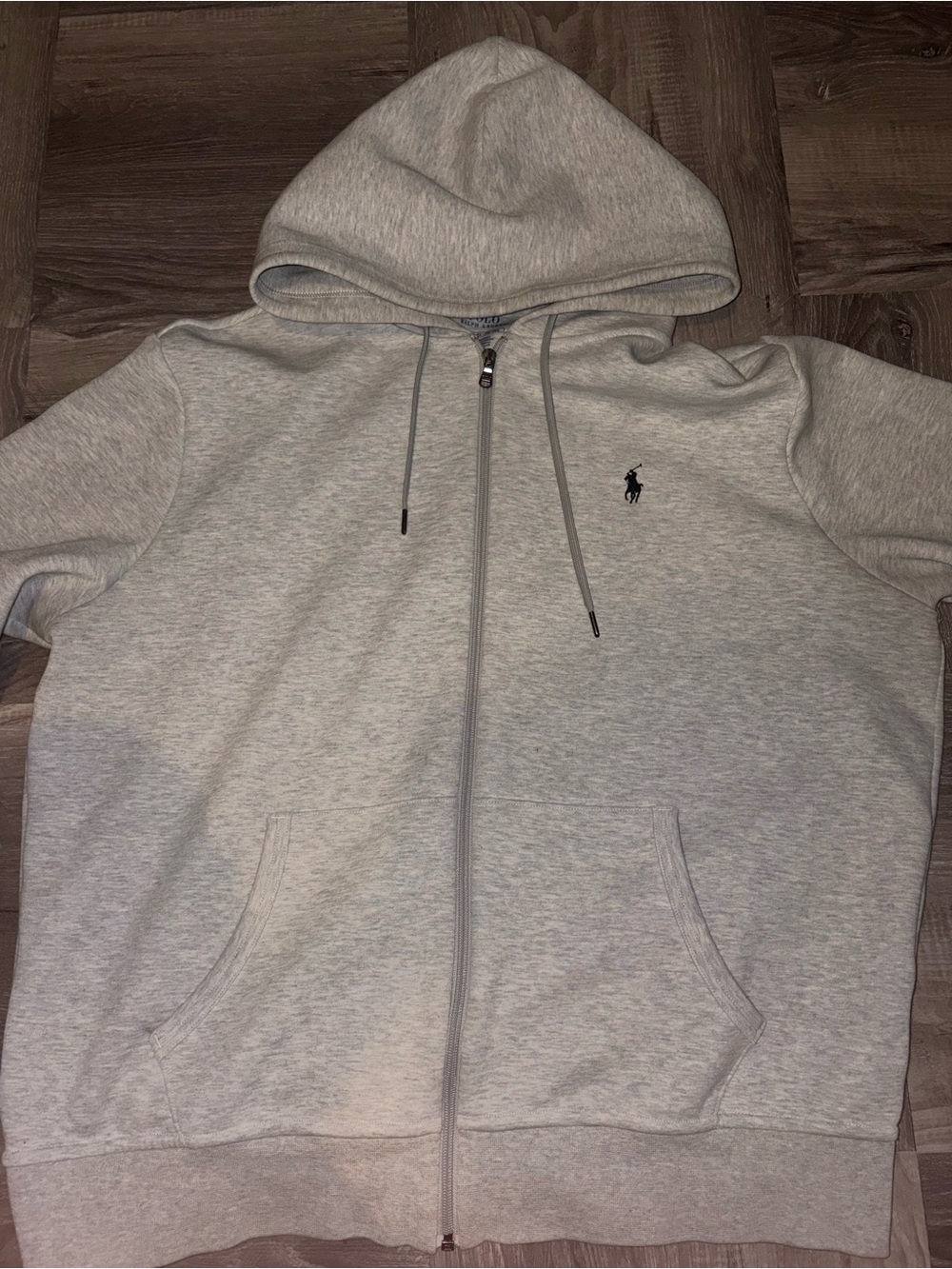 Polo by Ralph Lauren Light Gray Full-Zip Hoodie Sweatshirt